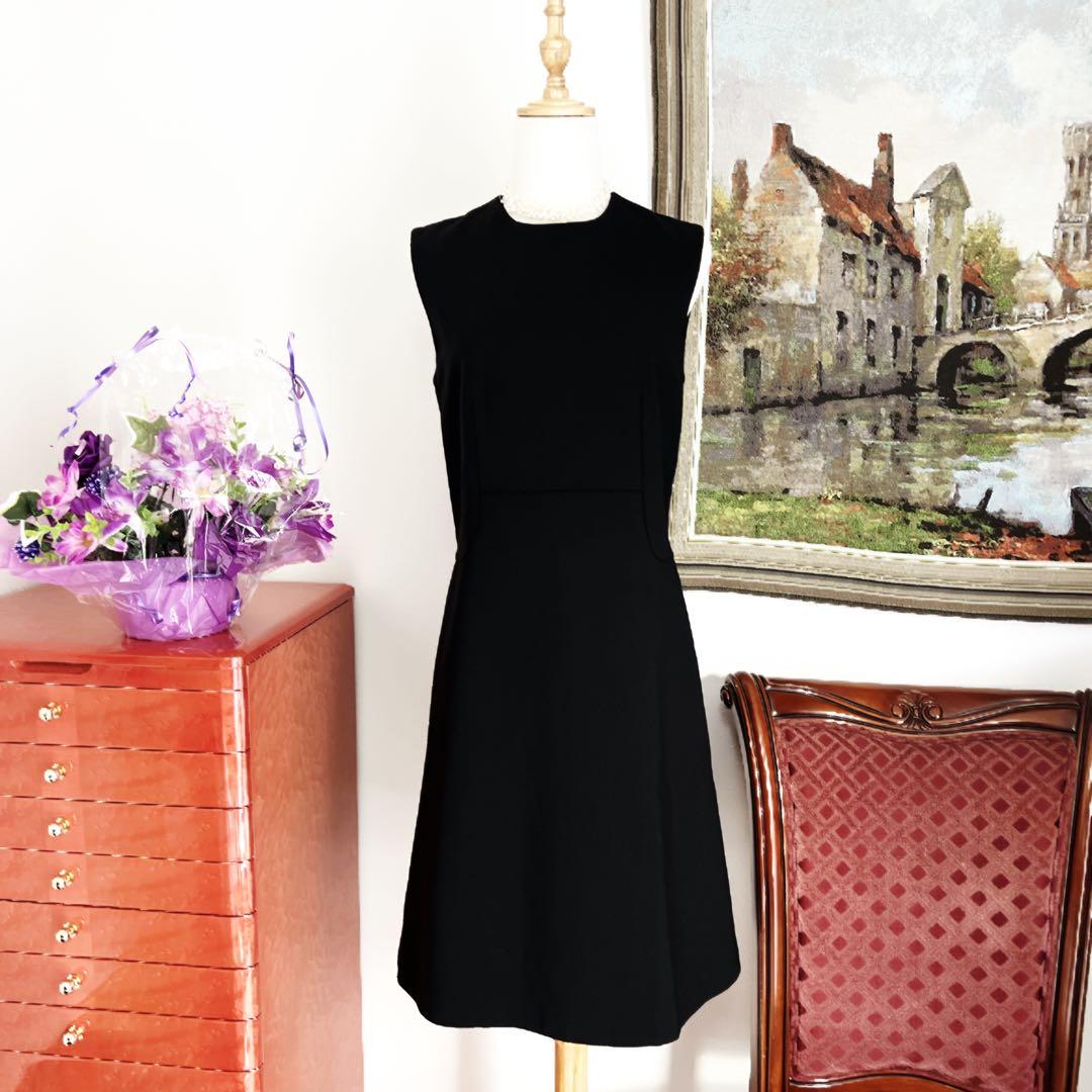 新品　 HERMES エルメス ブラック 刺繍　エレガント　ワンピース