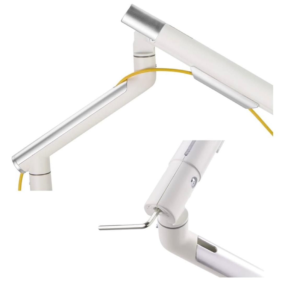 ホワイト モニターアーム VESA対応