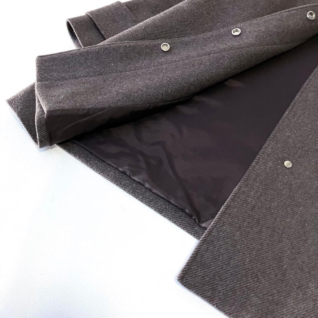 極美品 ユナイテッドアローズ スタンドカラーコート 定価4.6万円 ウール 茶色