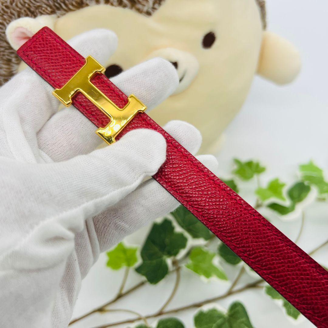 エルメス コンスタンス　ミニ　サイズ65 ベルト ボルドー レザー リバーシブル