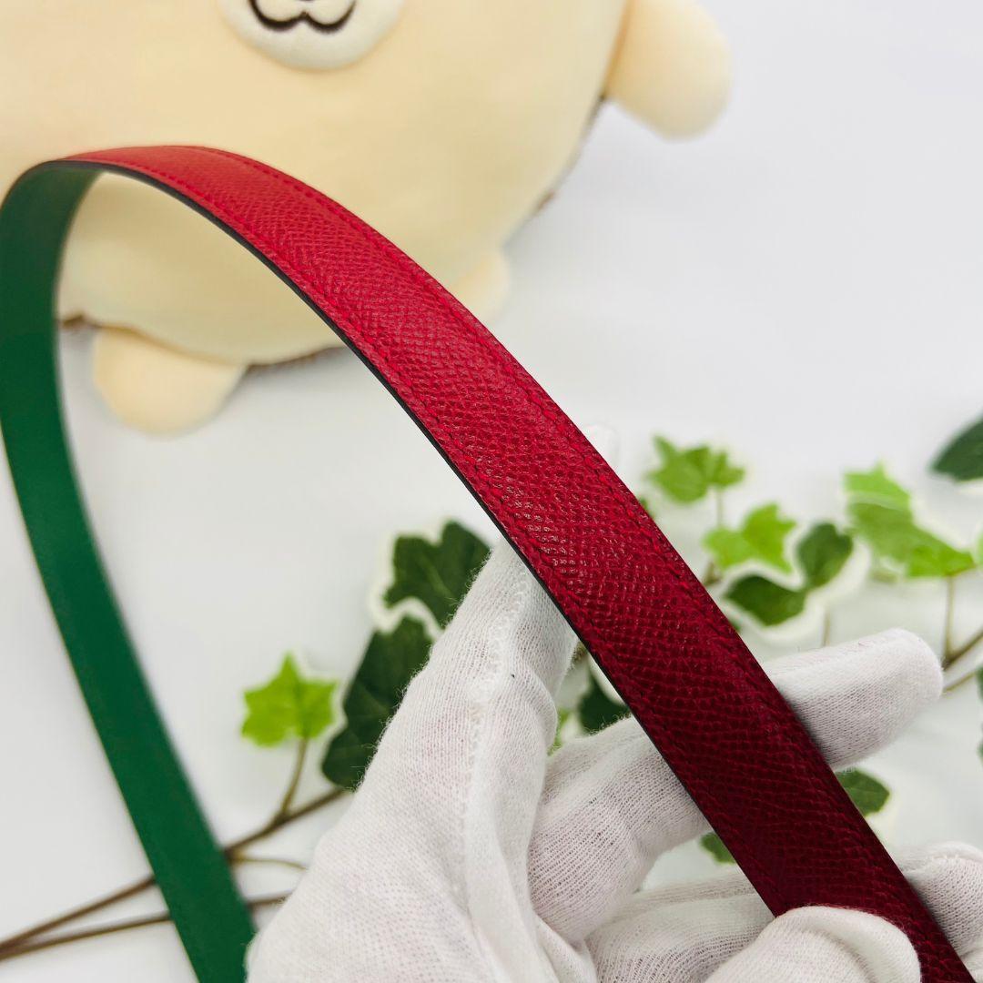 エルメス コンスタンス　ミニ　サイズ65 ベルト ボルドー レザー リバーシブル