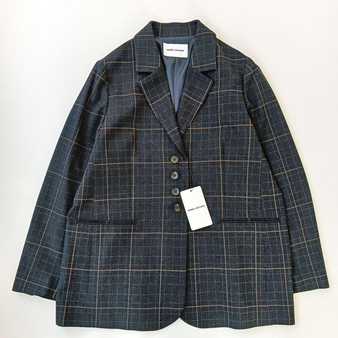 新品タグ付き✨ 現行品 エメルリファインズ グレンチェックテーラードジャケットb
