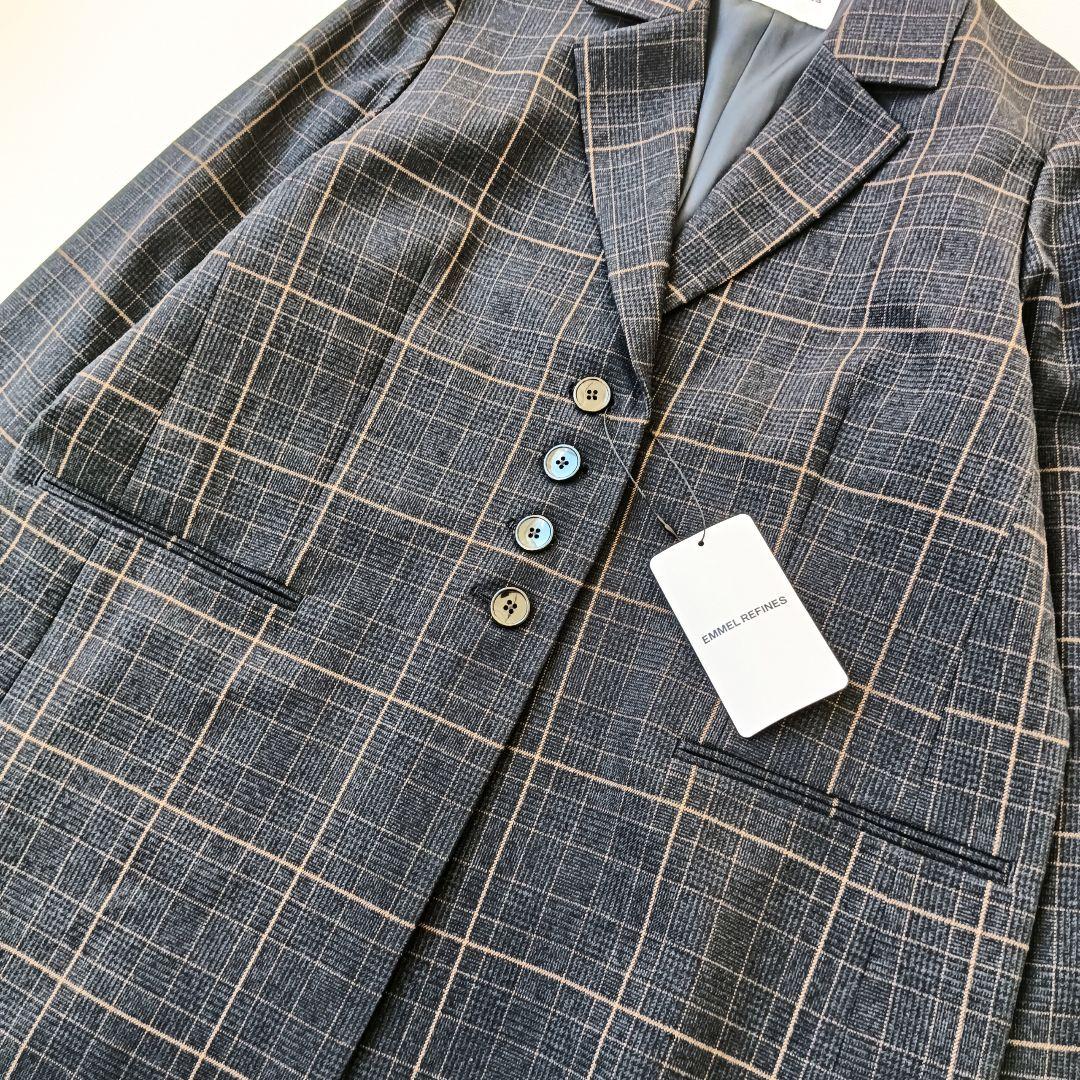 新品タグ付き✨ 現行品 エメルリファインズ グレンチェックテーラードジャケットb