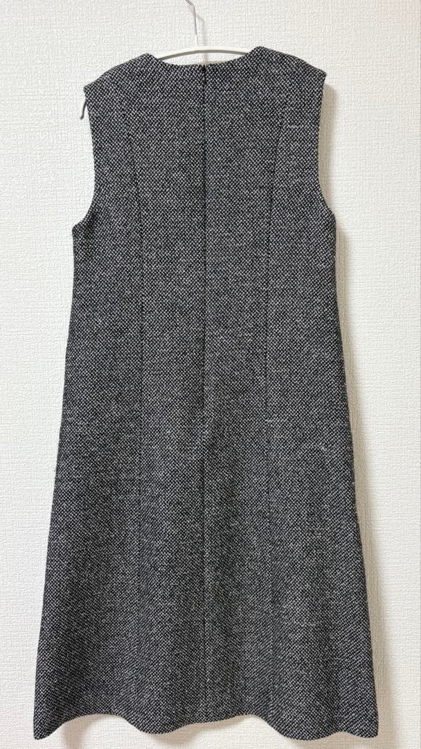 美品★M-premier★エムプルミエ★ツイードワンピース★黒★ジャンスカ