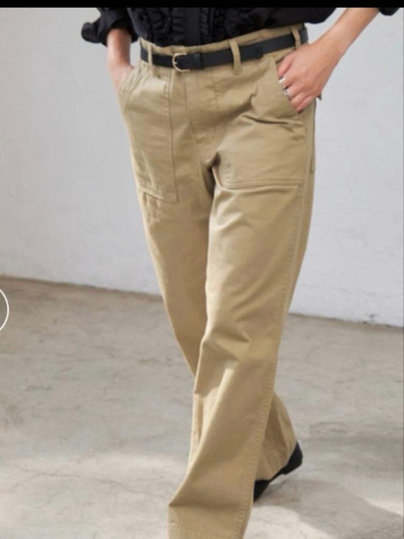 【未使用級】スピックアンドスパン ルーズ ベイカー パンツ ベージュ 38