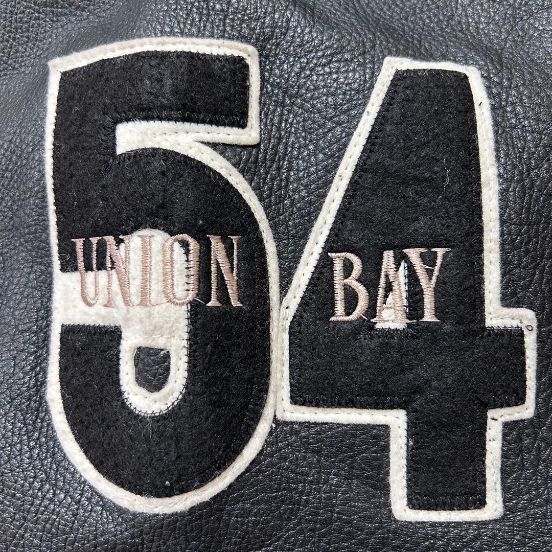 【kanaka】ユニオンベイ【L】スタジャン バックロゴ レザー切替え　革