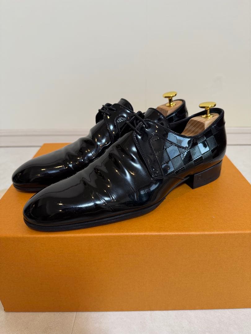 LOUIS VUITTON ダミエ 革靴 エナメルシューズ 裏張り済み