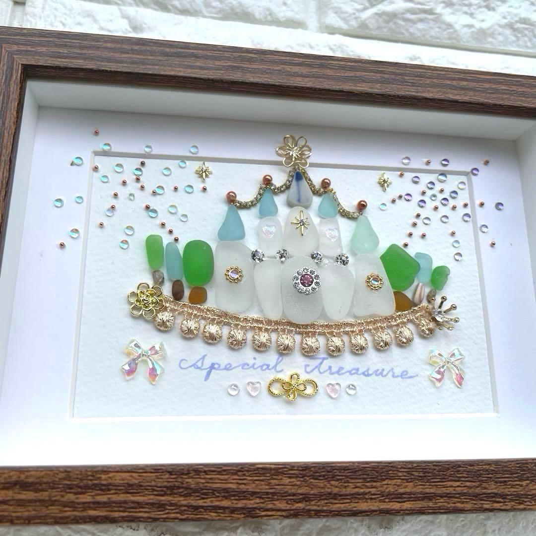 No.185　ぽっぽちゃん様♡専用 4点おまとめ♡お城と花火　シーグラスアート