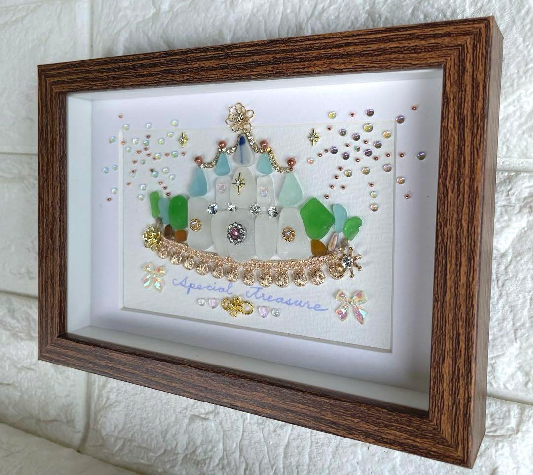 No.185　ぽっぽちゃん様♡専用 4点おまとめ♡お城と花火　シーグラスアート