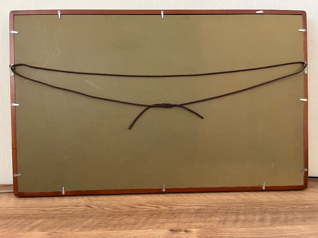 【中古品】★叙勲額　日本製 天然木/茶どんす