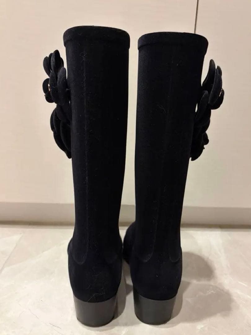 【完売】美品CHANELシャネル　レインブーツ♡ベロア22〜24cmの方に