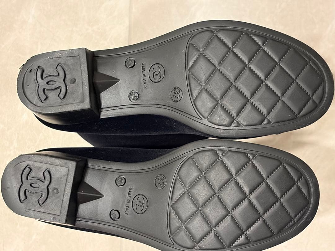 【完売】美品CHANELシャネル　レインブーツ♡ベロア22〜24cmの方に