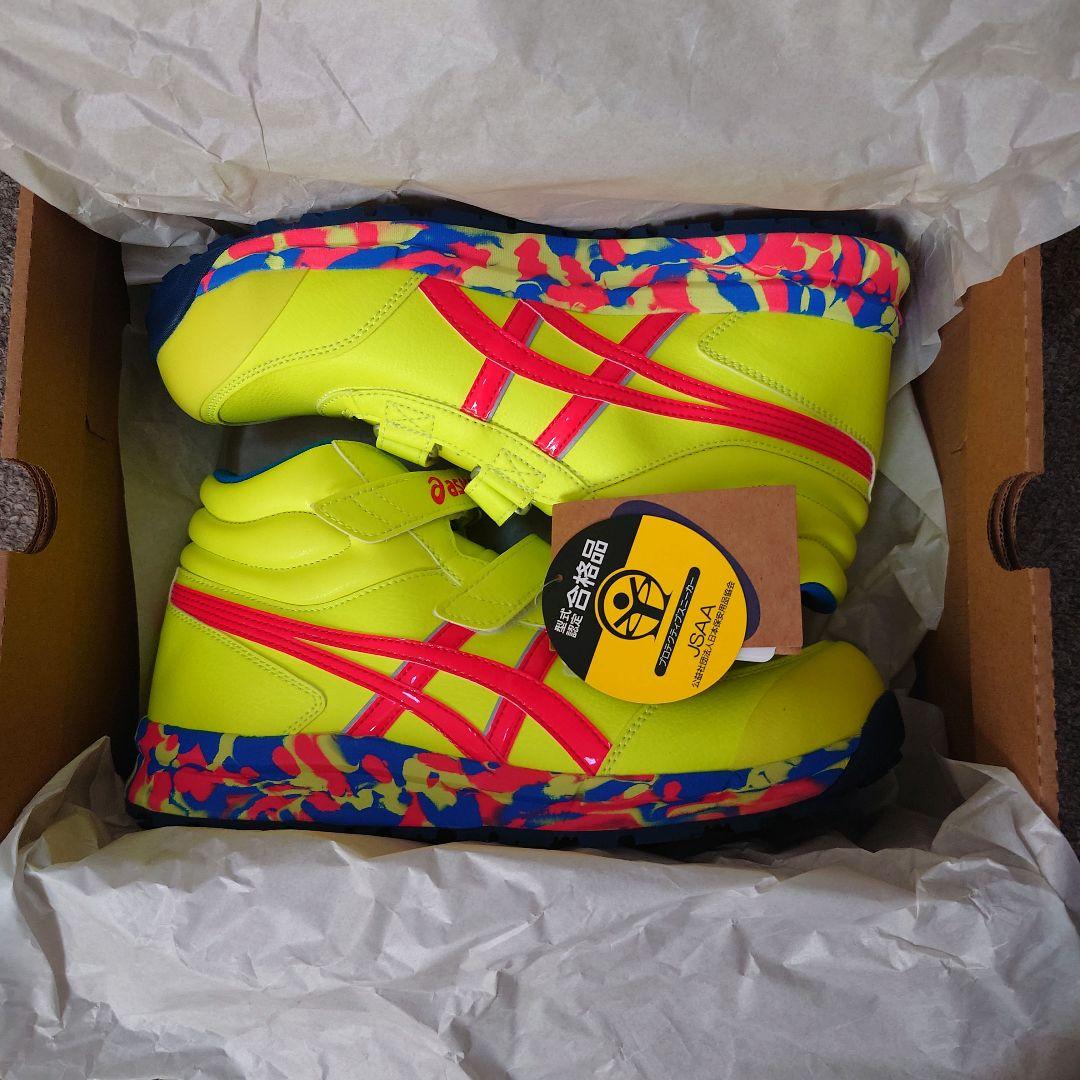 CP302 asics 蛍光イエロー/ ピンク/ブルー 安全靴 限定カラー