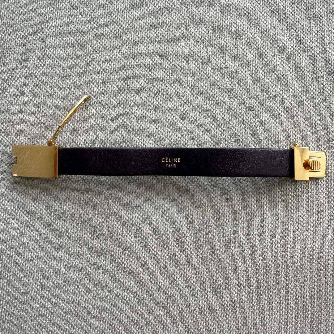 CÉLINE セリーヌバングル サイズM 本革レザー ブラウン
