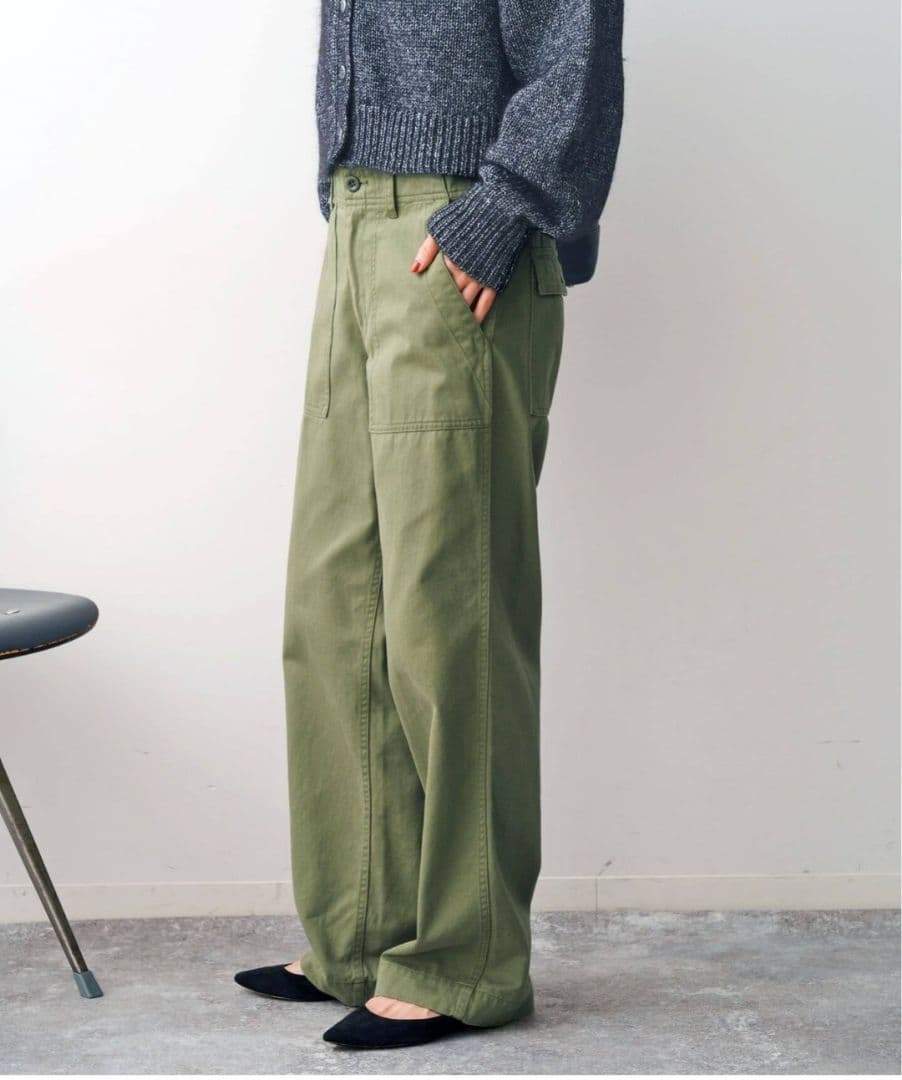 新品【Spick and Span】ルーズベイカーパンツ☆カーキ40