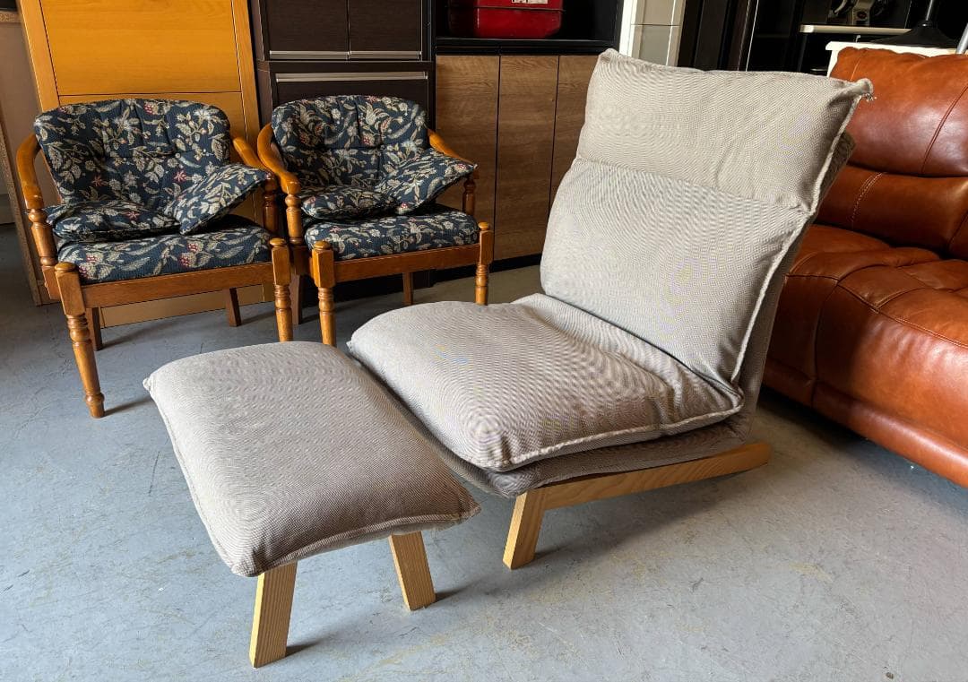 MUJI 無印良品 ハイバックリクライニングソファオットマンセット Used