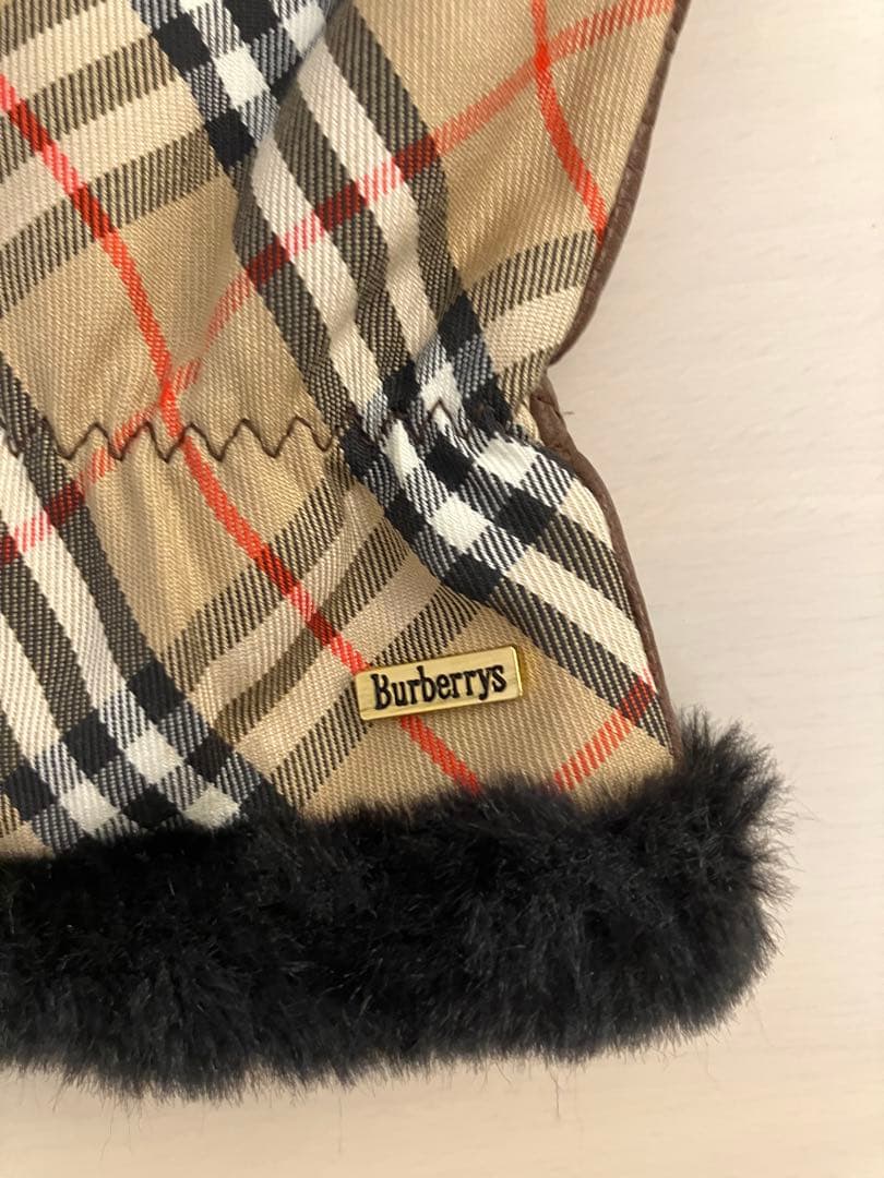 Burberrys チェック柄ファー付き手袋