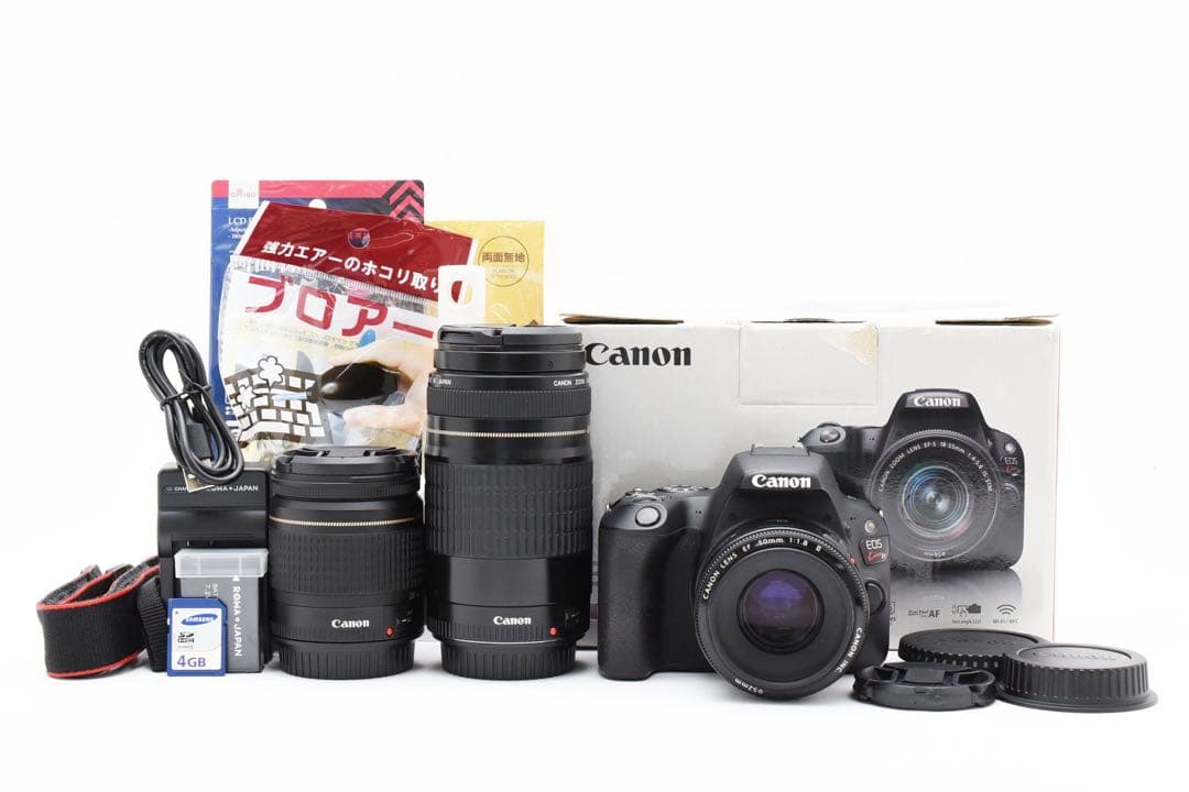 保証付き/一眼レフカメラcanon kiss x9標準&望遠&単焦点レンズセット