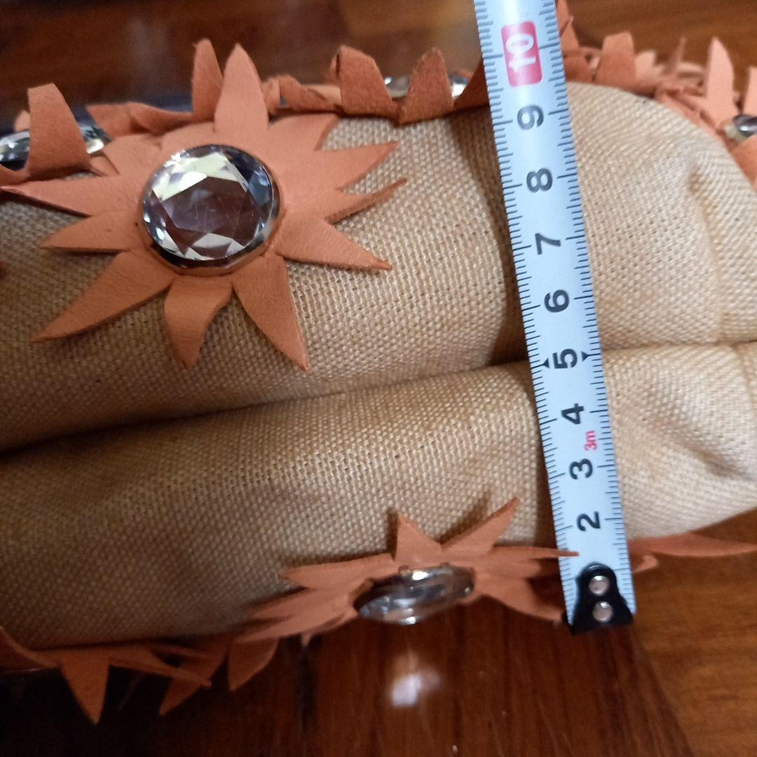 ソニアリキエル　オレンジクリスタル装飾パーティーバッグ　35×18×8cm