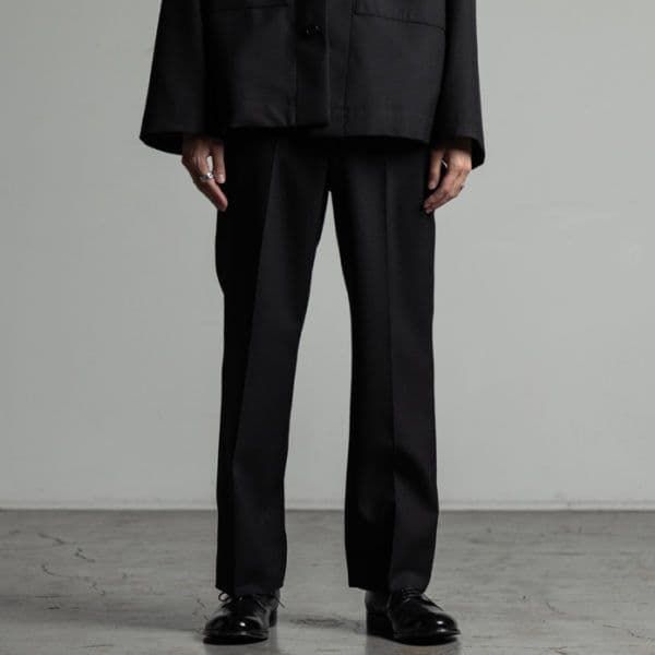 MARKAWARE ウールトロピカル　ストレートトラウザー　ブラック　サイズ1
