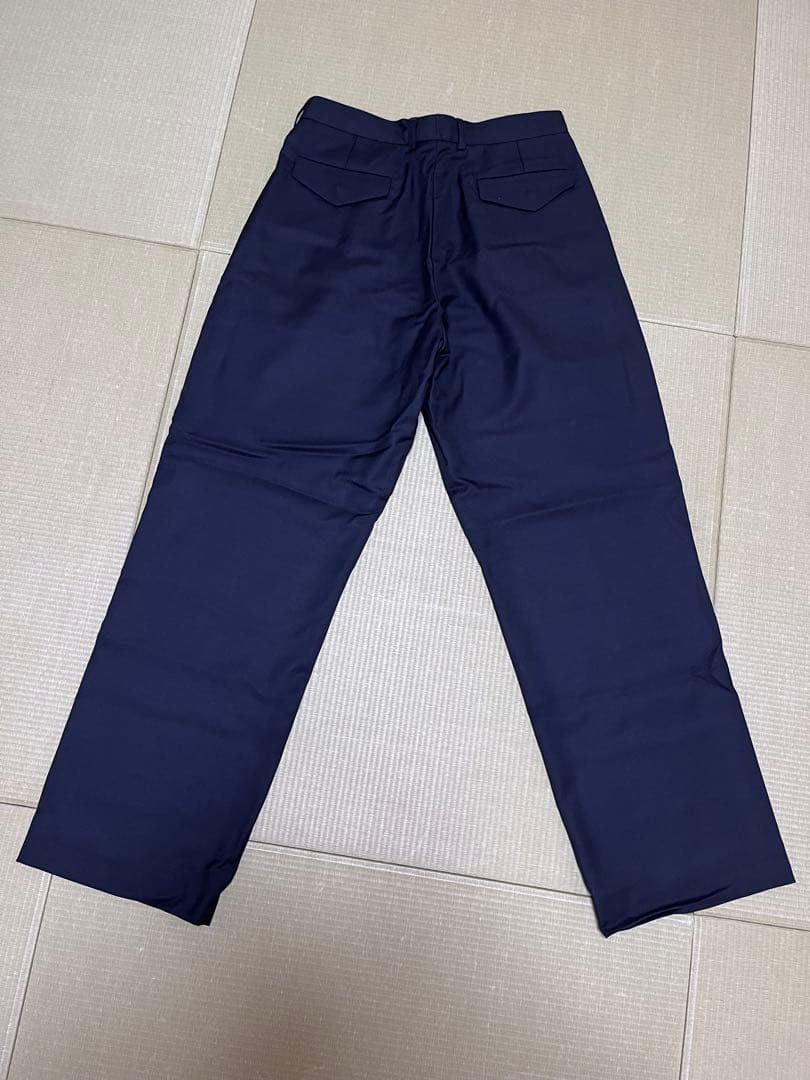 Lownn ローン ワイドストレートウールスラックス ブラック 無地