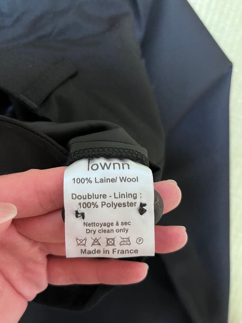 Lownn ローン ワイドストレートウールスラックス ブラック 無地