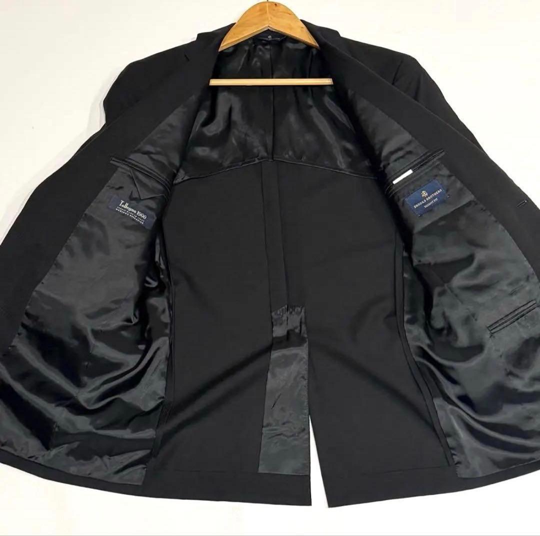 極美品 近年 ブルックスブラザーズ セットアップ スーツ 黒 ウール ブラック