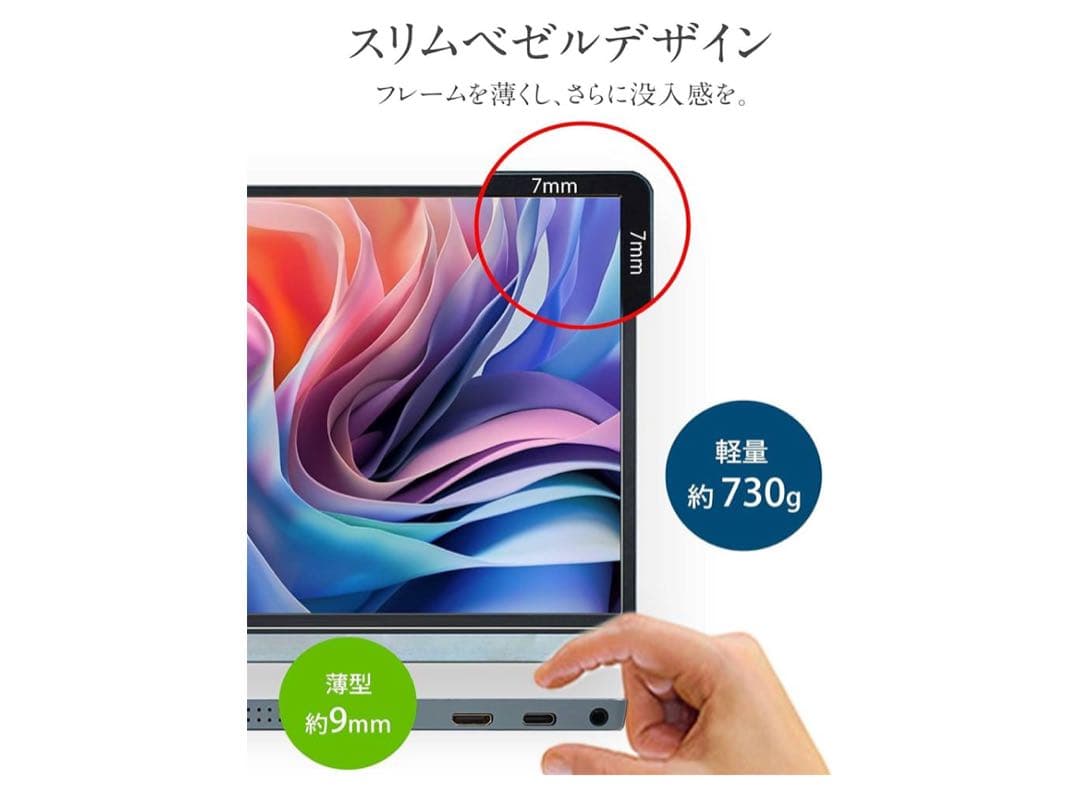 【付属品完備】Winten 15.6型 モバイルモニター 軽量 薄型 外箱あり