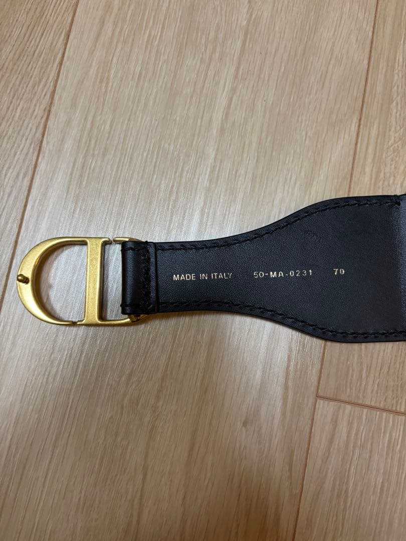 DIOR ベルト　エンブロイダリー　ネイビー