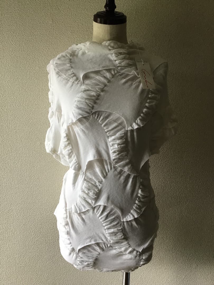 【ie】センソユニコ ホワイト 皺加工 半袖Tシャツ