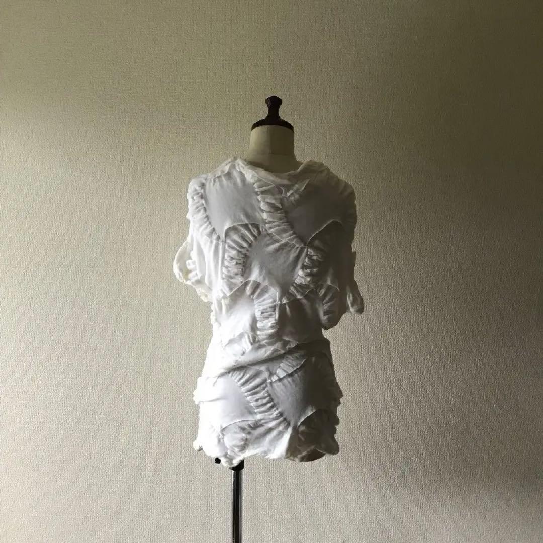 【ie】センソユニコ ホワイト 皺加工 半袖Tシャツ