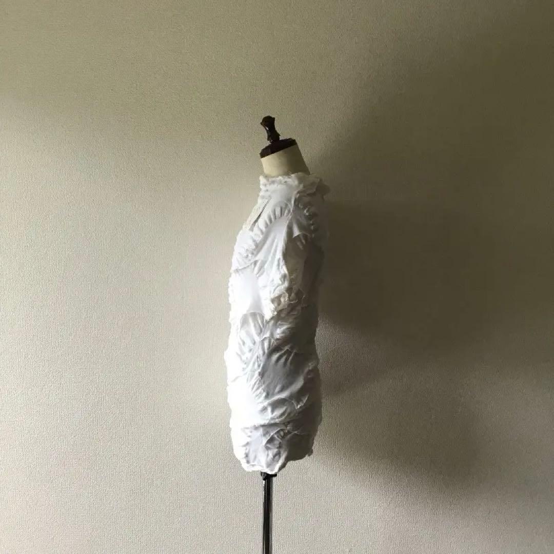 【ie】センソユニコ ホワイト 皺加工 半袖Tシャツ