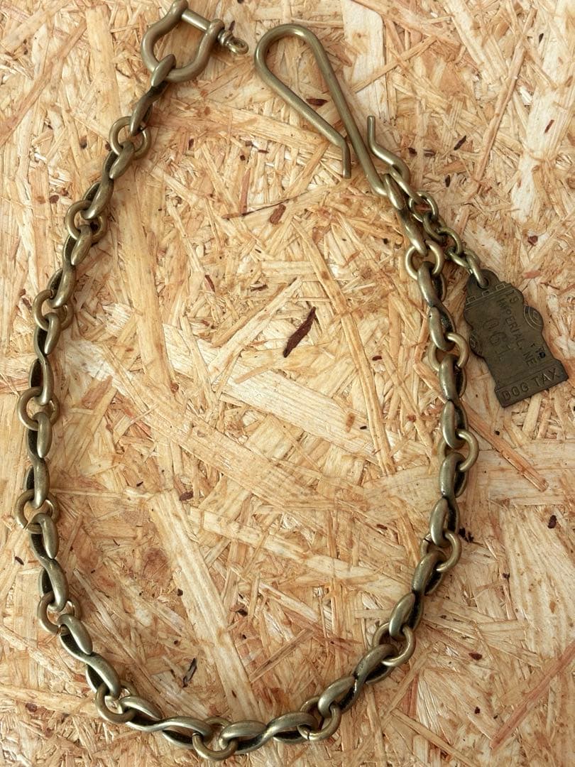 真鍮無垢　ウォレットチェーン　Sカン　金　brass 極