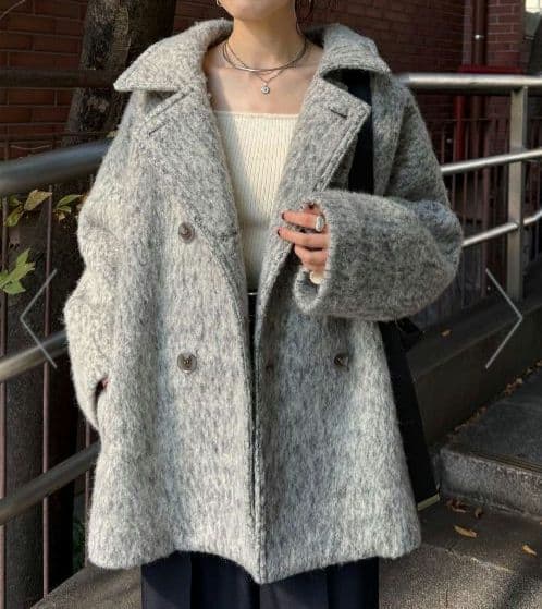 COLLAGE GALLARDAGALANTE　 シャギーコート、グレー