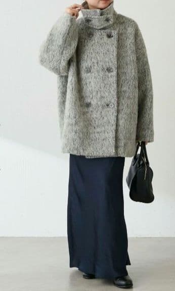 COLLAGE GALLARDAGALANTE　 シャギーコート、グレー