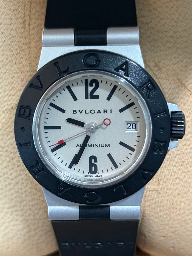 【美品】ブルガリ アルミニウムAL29A アルミラバー レディース腕時計