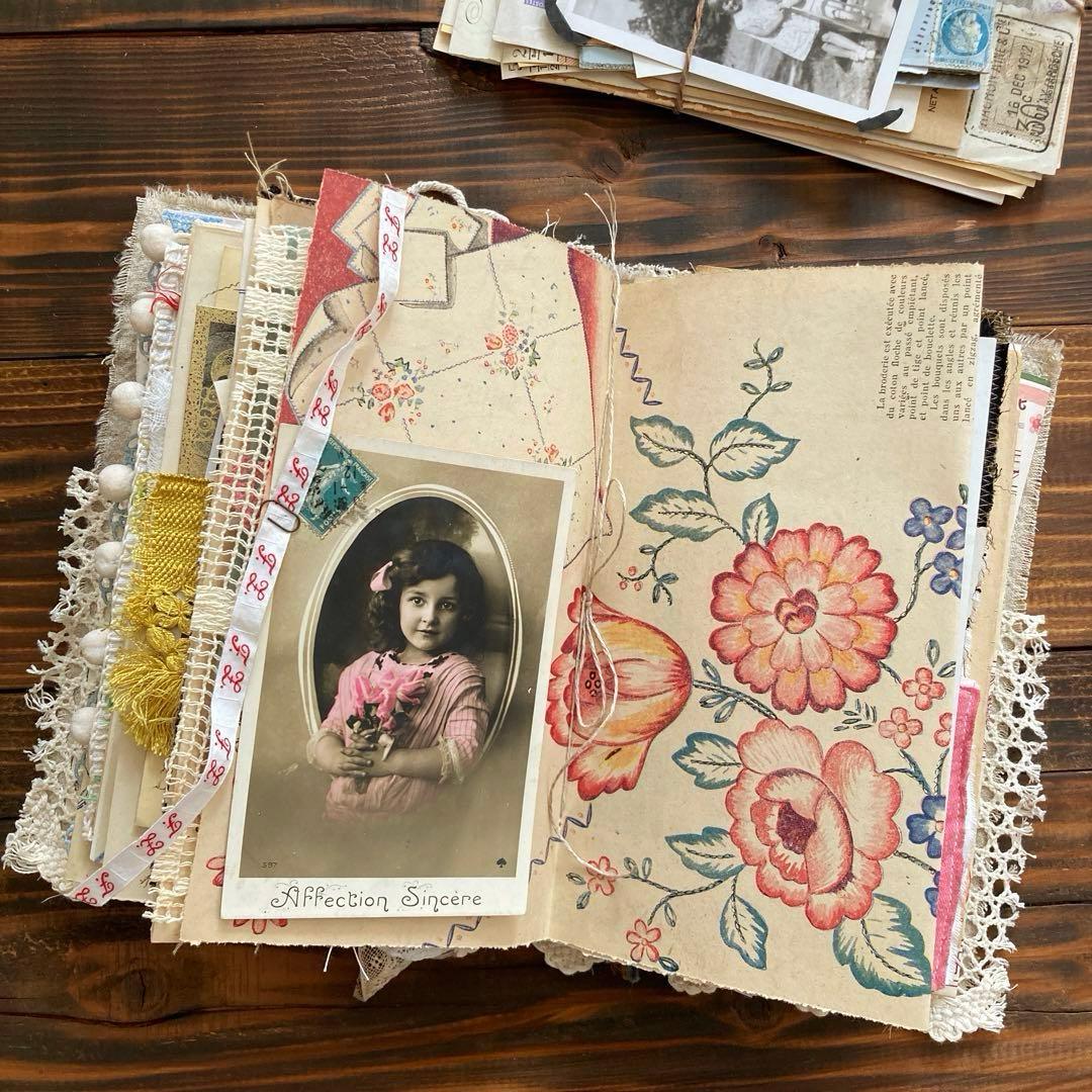 junk journal ジャンクジャーナル雑記帳　エフェメラセット付き