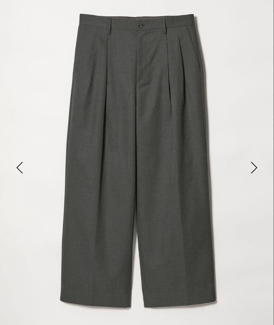 TWツイル 2P ワイド ストレート スラックス　ダークグレー　L