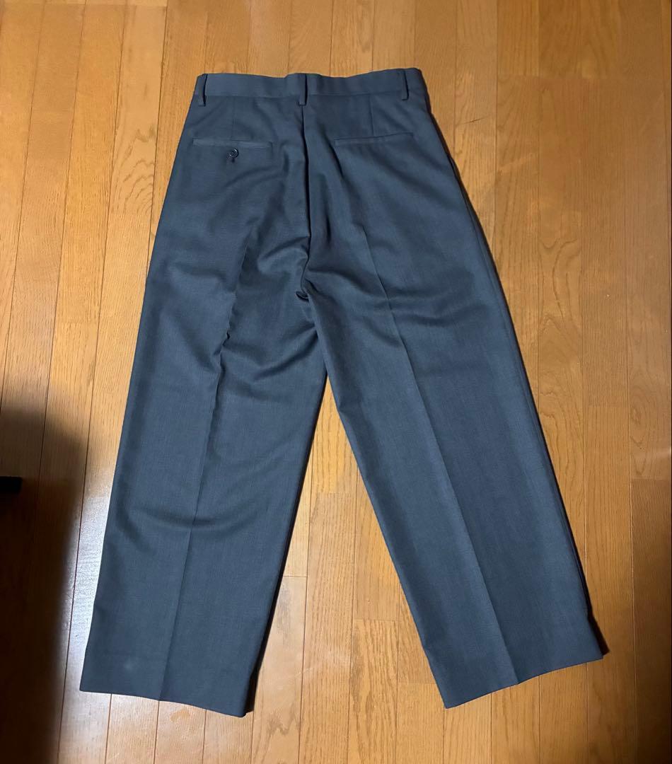 TWツイル 2P ワイド ストレート スラックス　ダークグレー　L