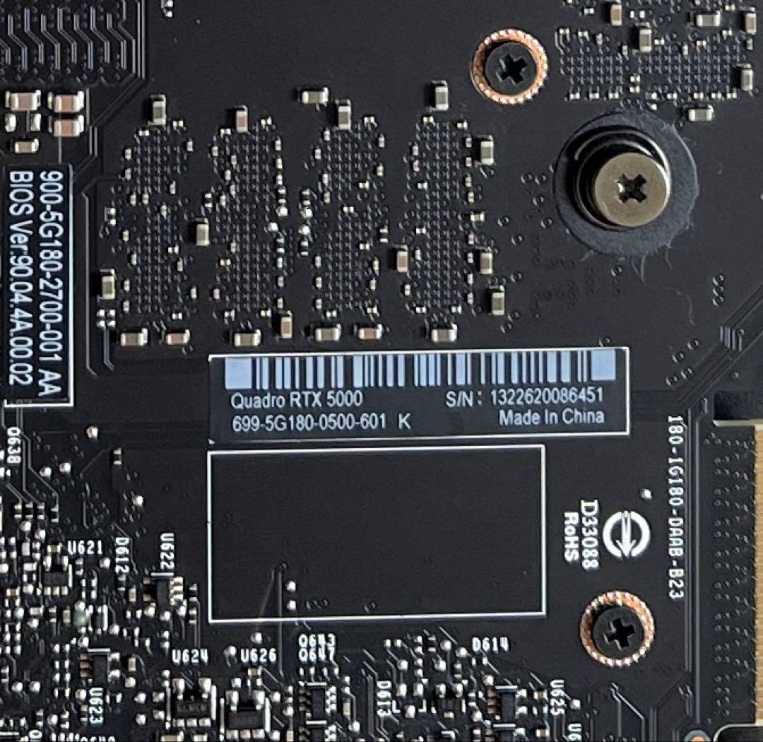 NVIDIA Quadro RTX 5000　16GB