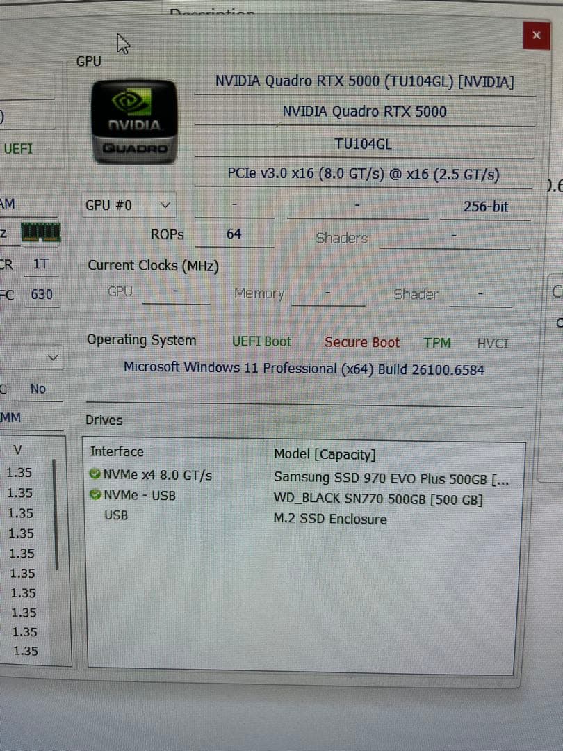 NVIDIA Quadro RTX 5000　16GB