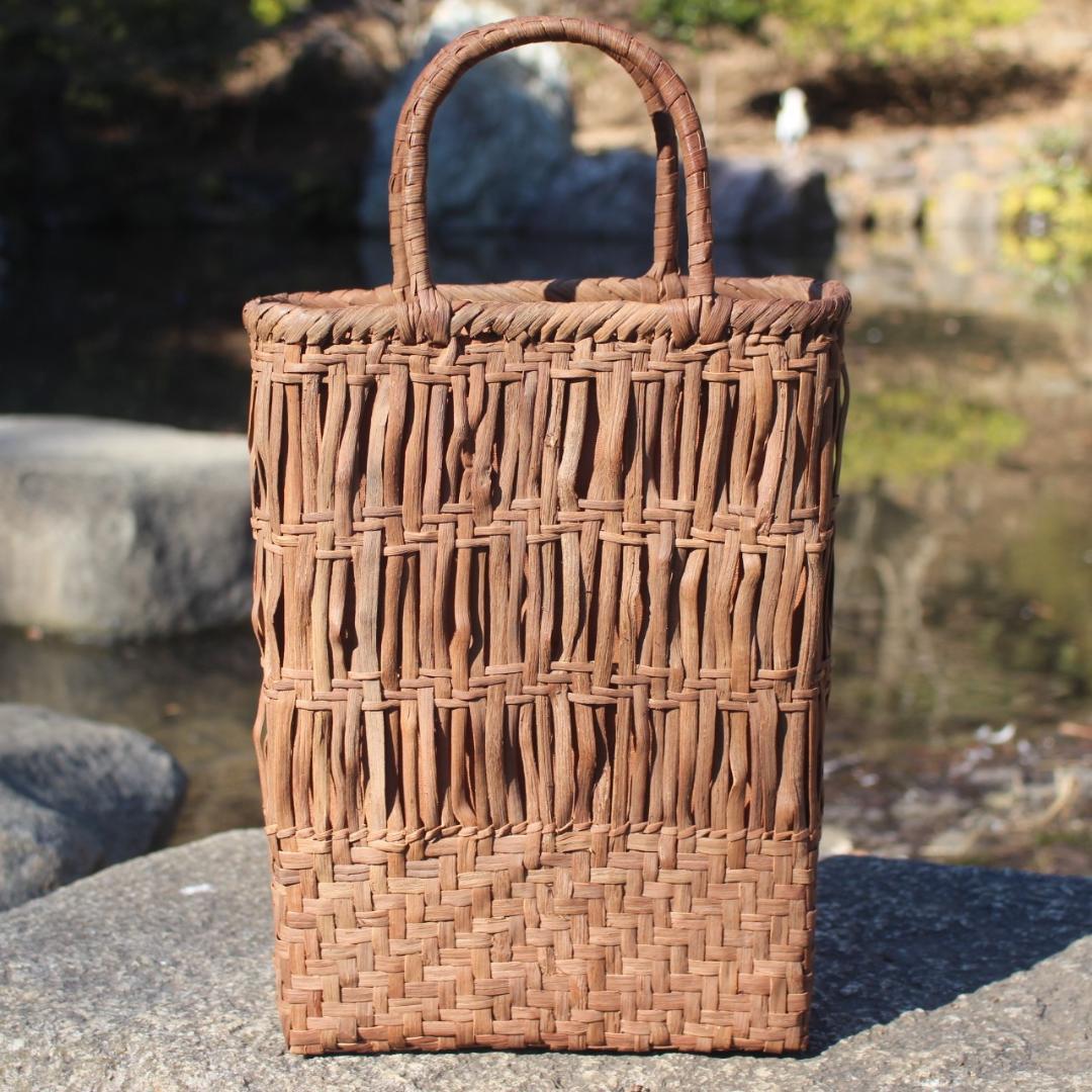 山葡萄 籠 かごバッグ コンパクト 巾着 手作り 物 籠バッグ