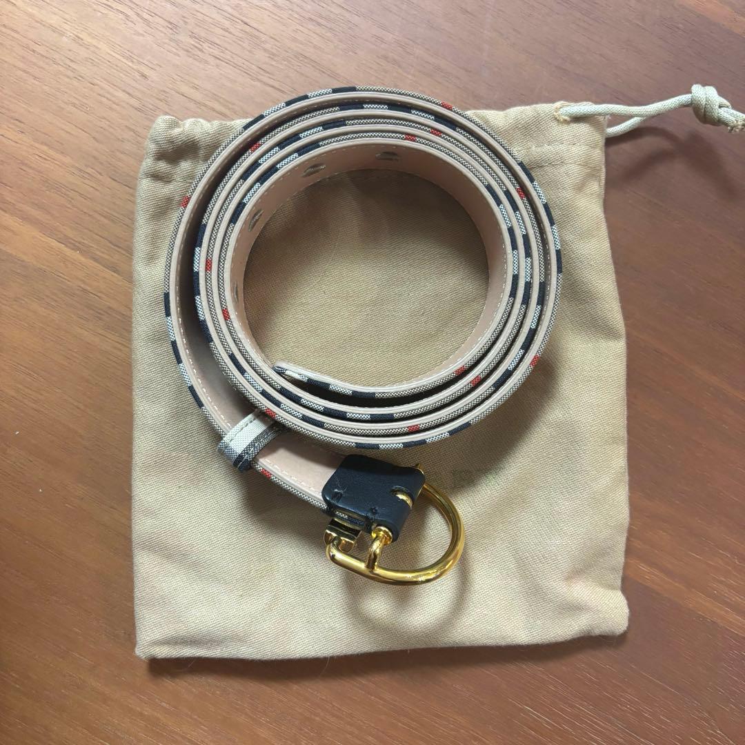 【最終価格1/19まで】Burberry チェック柄レザーベルト