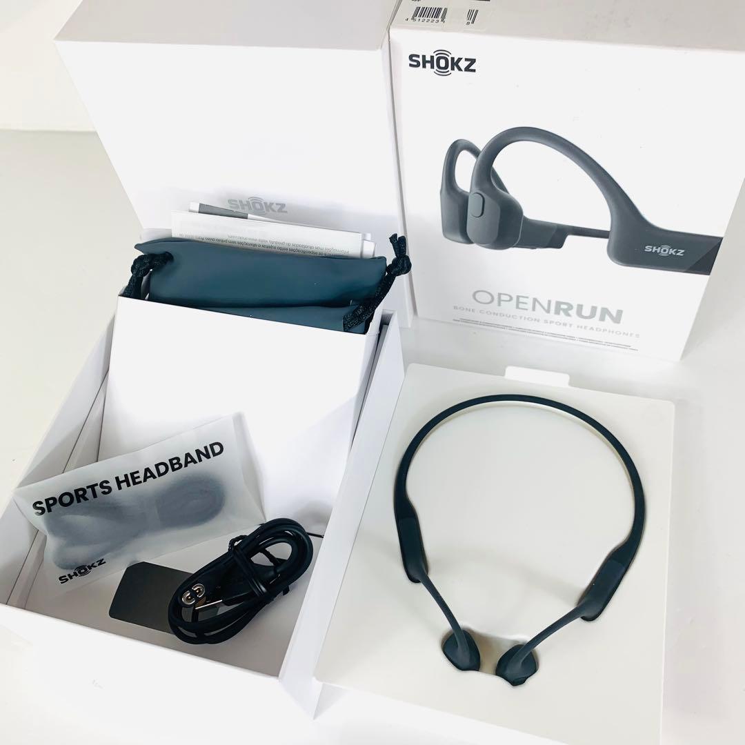 【美品】Shokz OpenRun 骨伝導イヤホン ブラック｜付属品完備