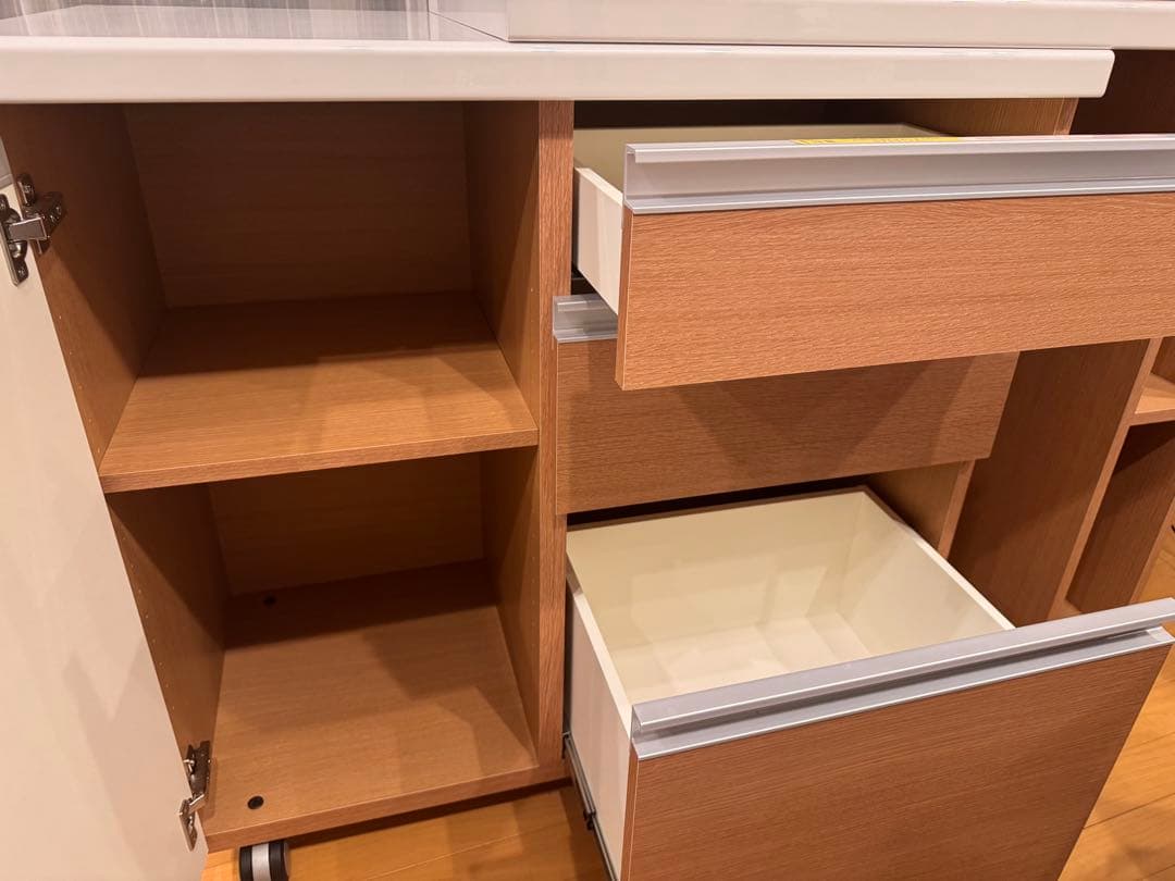 パモウナ キッチンカウンター 90cm &エクステンションテーブル付き