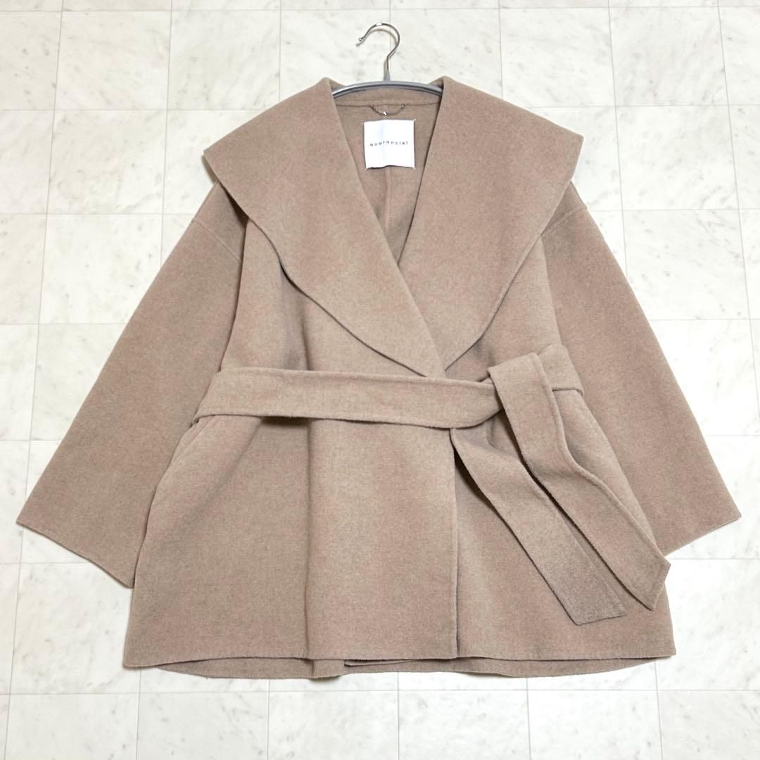 quaranciel リバーケープショートコート ウール混 Free