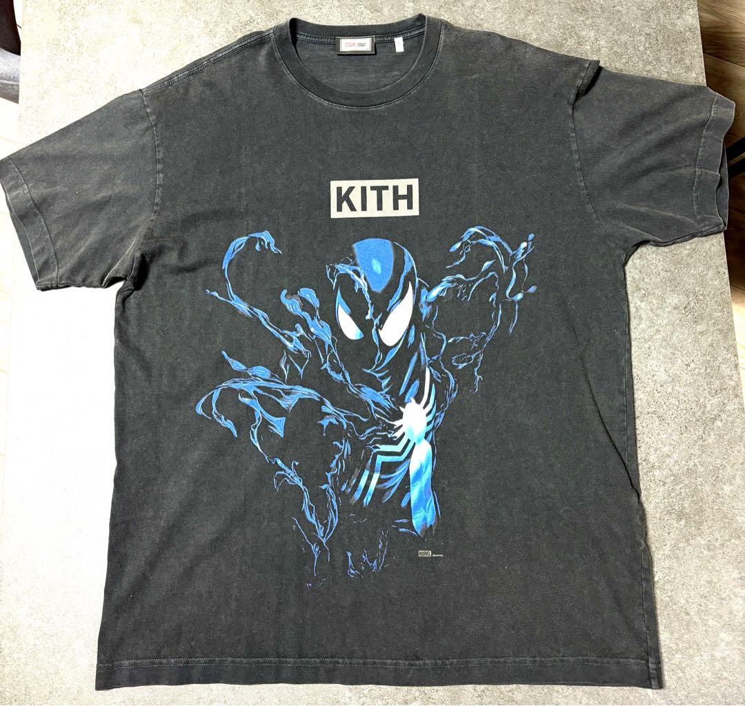 キス×マーベル　スパイダーマンブラックＴシャツ　Ｍ