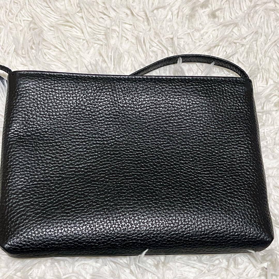 美品　HushTug サコッシュ ショルダーバッグ 本革　ブラック