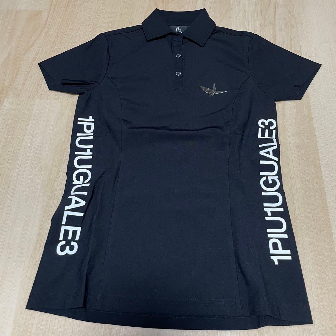 【WMNS: Sサイズ】1PIU1UGUALE3 シャツ　サイドロゴ　ブラック