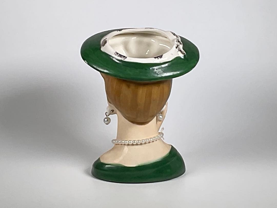 60sヴィンテージ レディヘッドベース　陶器　花瓶　LEE WARDS　日本製